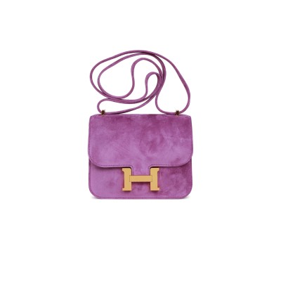 HERMES CONSTANCE 18 SUEDE GOLD HARDWARE (18*15*4cm)